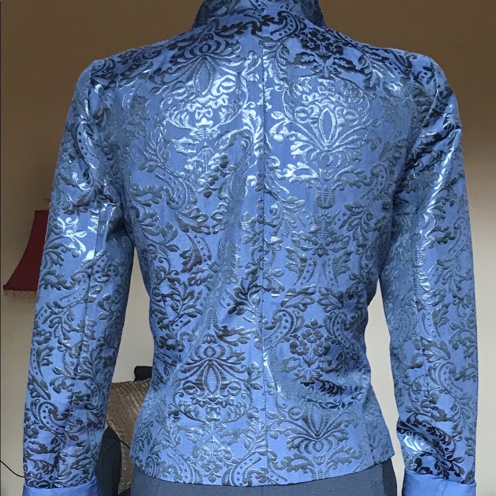 WHBM Indigo Blue and Black Tapestry Blazer - Picture 2 of 2